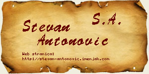 Stevan Antonović vizit kartica